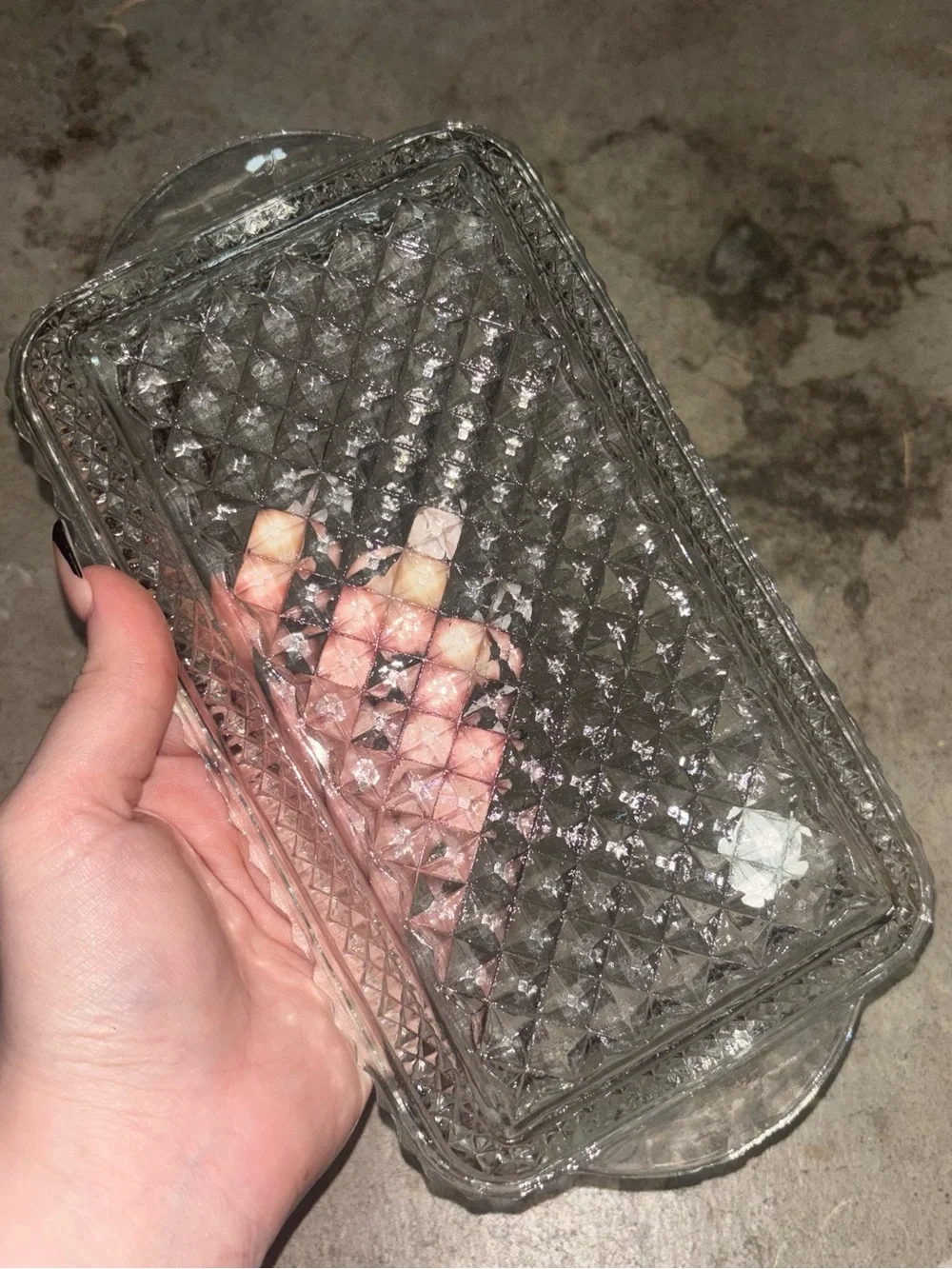 Vintage Crystal Glass Snack Appetizer Dessert Food Platter Tray